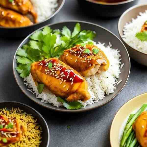 Курица покитайски с рисом басмати
